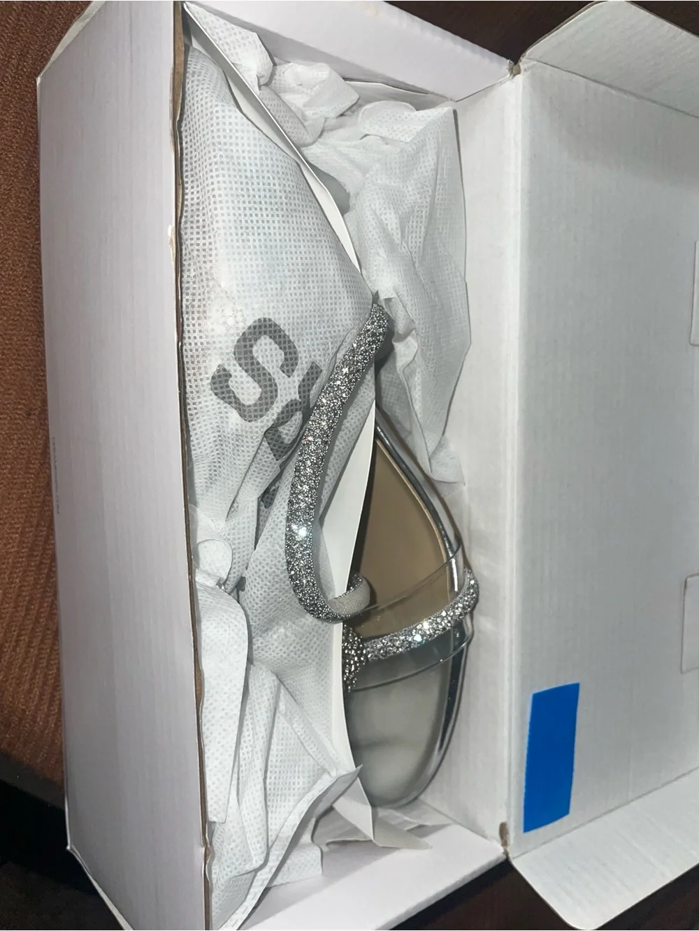 Dream Pairs Silver Glitter Strappy Heel Sandal